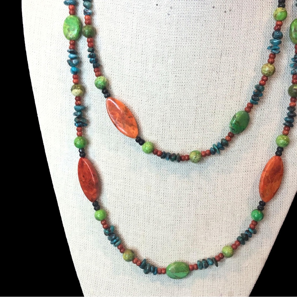 JAY KING DTR 48 inch Long Turquoise Spiny Oyster Sterling Silver Necklace - Picture 10 of 17